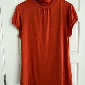 Banana Republic Orange Short Sleeeve light Turtleneck Top